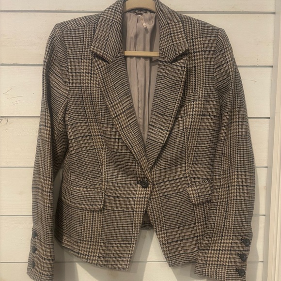 Free People Brown and Black Blazer Classic Tailored Blazer ins size XS - Picture 1 of 12